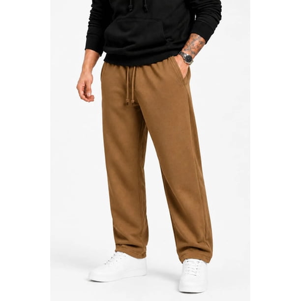 Pantalon De Buzo Recto 240g Ajustable 100% Algodon Estampar Camel Oscuro Liso L