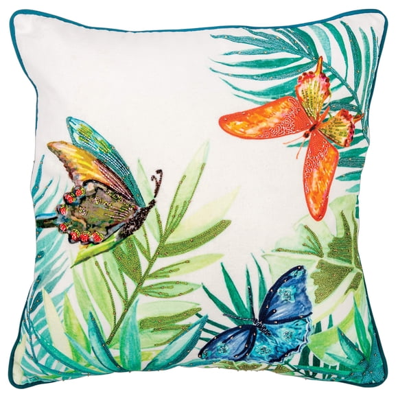 Almohada Rizzy Home con relleno de polietileno de 20 x 20 cm y funda de algodón