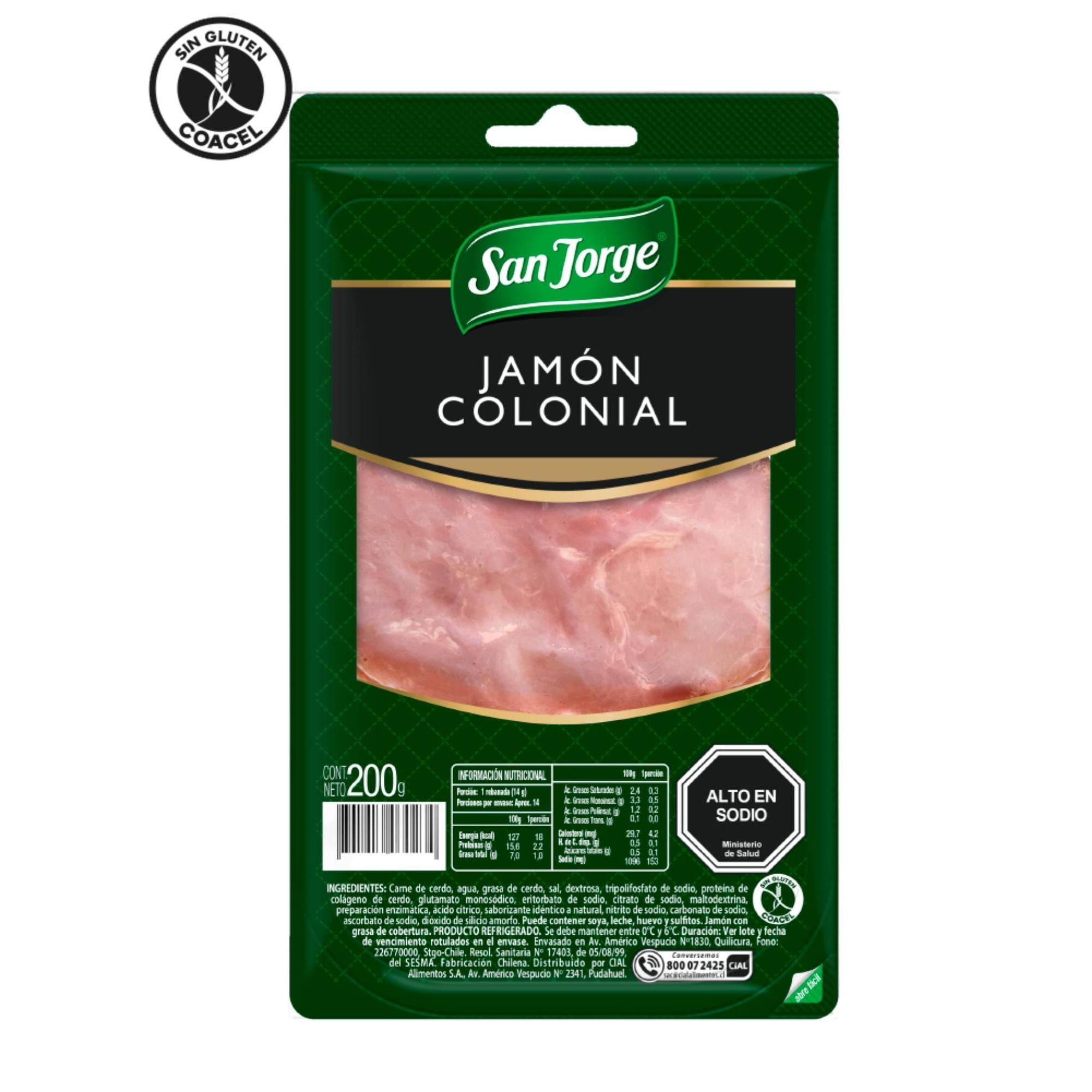 Jamón Colonial 200 g San Jorge