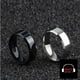 thumbnail image 2 of Anillo Titanio Moda 2023 Acero Quirurgico Acero inoxidable Chile Hombre Caballero Dama Cuadrado Dorado Negro y Plata, 2 of 3