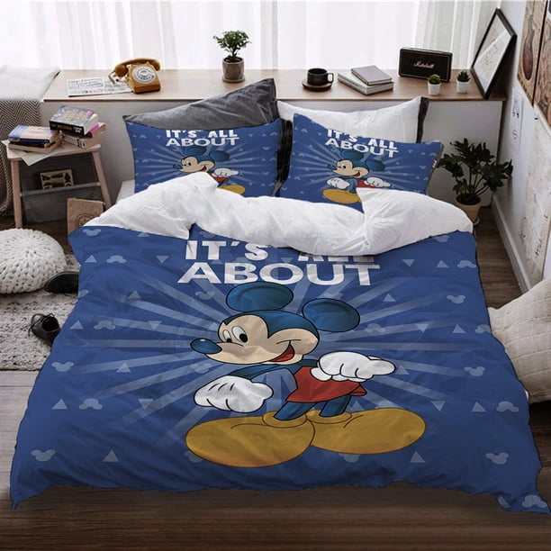 Cartoon Bedding Set Mickey and Minnie Mouse 3D Print Duvet Cover with Pillowcase Bedclothes for children Gifts Bed Sheets