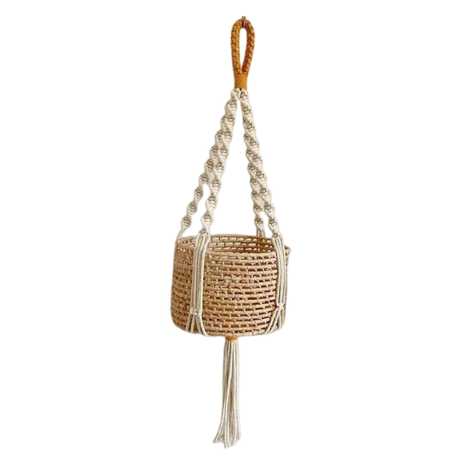 Magideal - Colgador De Plantas De Macramé, Maceta Colgante Para Interiores, Cesta, Soporte Decorativo Bohemio Para Macetas, Para Terraza, Dormitorio, Balcón, Pat Diseño A