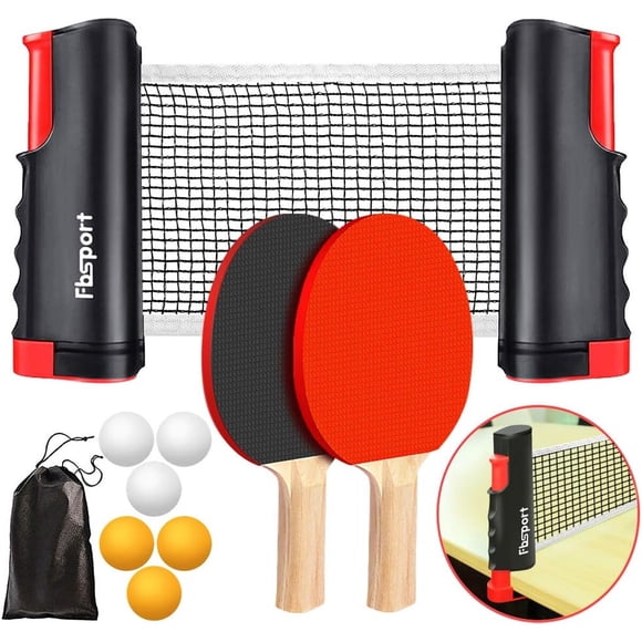 Set de Ping Pong FBSPORT con 2 Paletas y Red Retráctil de 63 Pulgadas