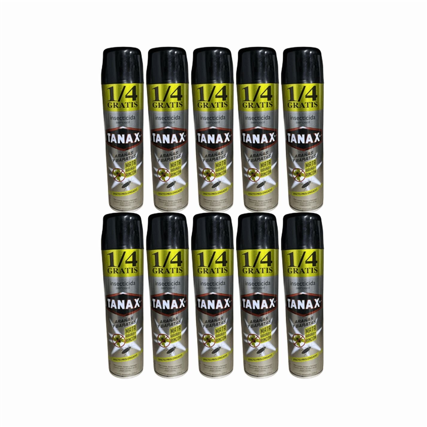 Pack 10 Insecticida Tanax En Aerosol 220cc Elimin Arañas Y Cucarachas