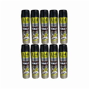 Pack 10 Insecticida Tanax En Aerosol 220Cc Elimin Arañas Y Cucarachas