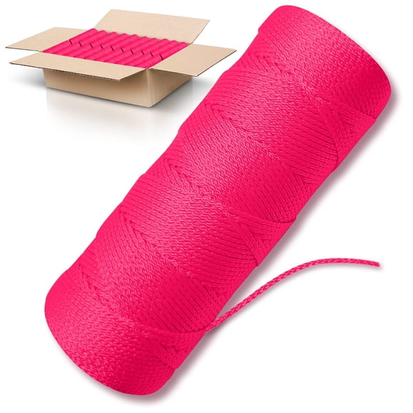 Cordel de nailon ACE Supply, rosa #18, trenzado, 1000 pies, 36 rollos