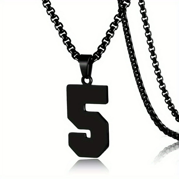 1pc Stylish Stainless Steel Men's Athletes Number Pendant Necklace - Perfect for Baseball, Basketball, and Football Teams - Long Chain Necklace with Sports Number - Ideal Gift for Boys