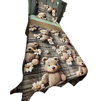 Teng Fei - Cobertor Quilt Verano Infantil Oso Café