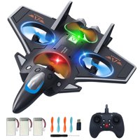 Tbscwyf - Avión Rc De Espuma Con Control Remoto Para Niños De 8-16 Años, Avión Rc Con Acrobacias De 360° Y Luces Coloridas, Juguetes De Avión, Regalos Para Niños