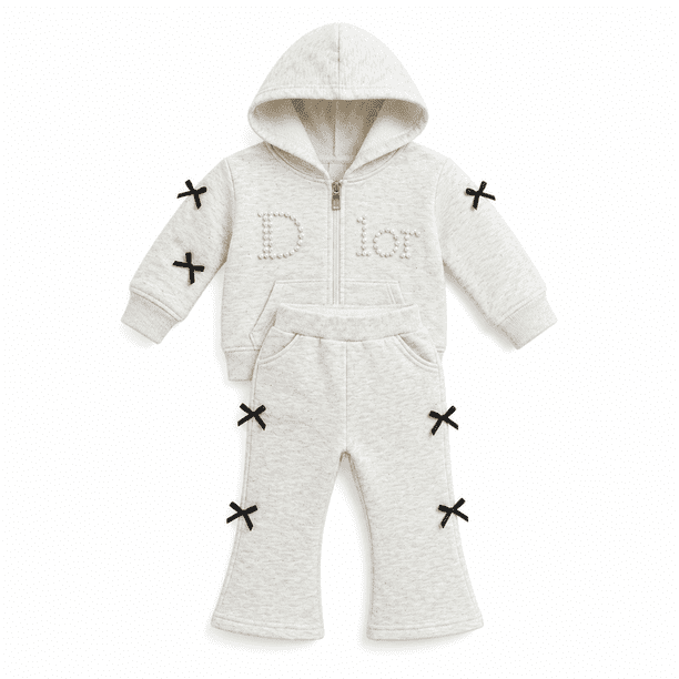 Conjunto De Buzo Pata Ancha + Poleron Manga Larga Forradito Para Niñas Otoño Invierno