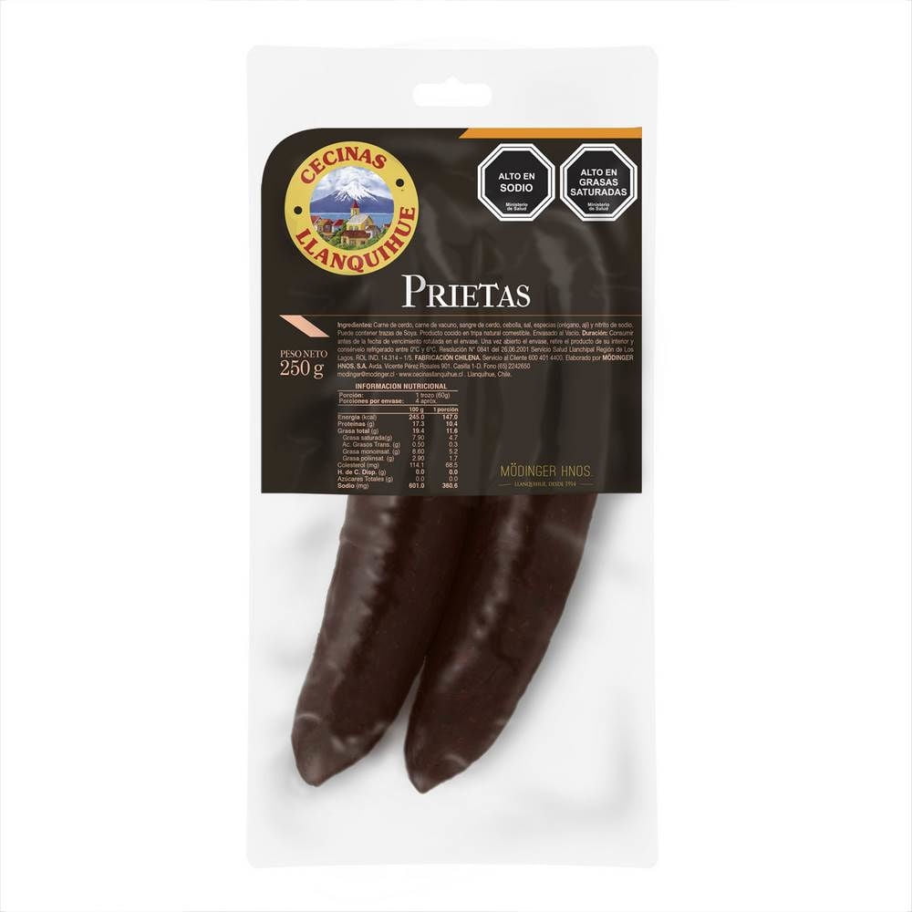 Prietas Al Vacío 2 Un 250 g Llanquihue