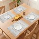 thumbnail image 3 of Juego de 6 Manteles Individuales de Plástico para Decoración de Mesa de Comedor Interior Lavables Gris 45*30cm, 3 of 6