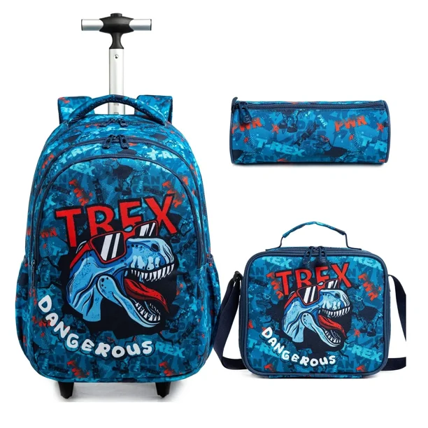 Children's Wheeled Backpack Kids Trolley Bag on Wheels School Trolley Backpack for Boys Rolling Backpack with School Wheels Girl