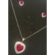 thumbnail image 2 of Set Conjunto Collar Aros Joya Corazon Rubi Rojo Plata Amor, 2 of 3