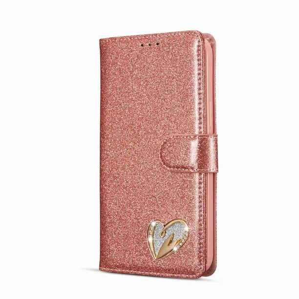 Gorgeous Rose Gold Leather Phone Case for iPhone 14, 13, 12, 11 Pro Max - Perfect for Women Who Love Their Phones!