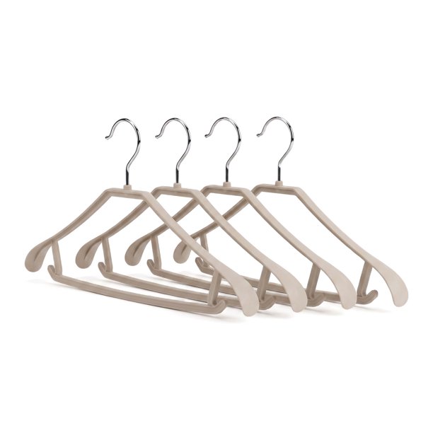 Perchas de Plástico REGALWOVEN para Trajes de Hombres y Mujeres Juego de 4 Perchas para Abrigos Chaquetas Café 4