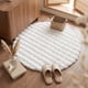 thumbnail image 2 of REGALWOVEN Alfombra Redonda Moderna Geométrica, Alfombra Circular Suave y Peluda, Alfombra Antideslizante de Felpa para Silla de Tocador, Guardería Blanca 28" x 28", 2 of 6