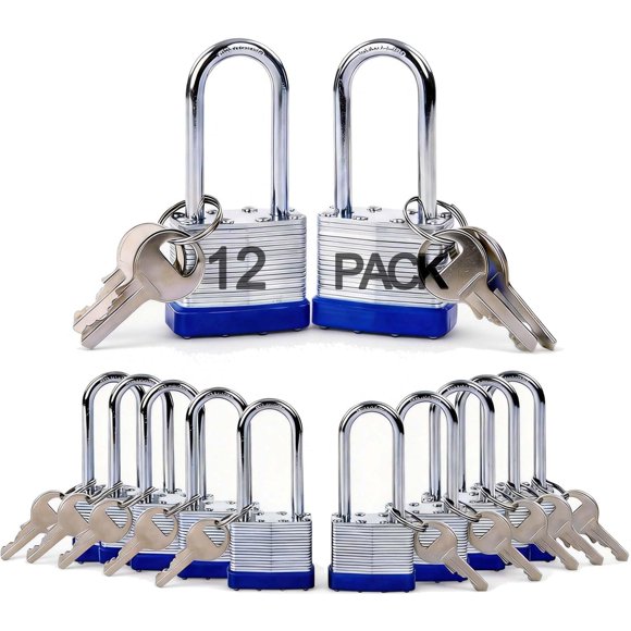 Candado SEPOX 12 unidades, llave idéntica, grillete de 6 cm