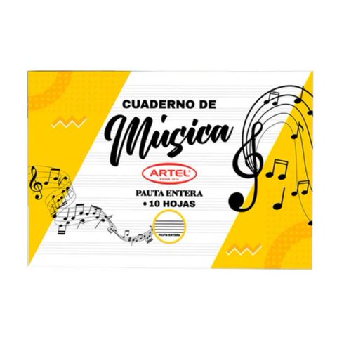 Cuaderno Pauta Música 10Hojas Artel