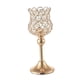 thumbnail image 2 of Lámpara De Vela De Cristal Candelabro De Oro Candelero Centro De Mesa Decoración 22cm, 2 of 5