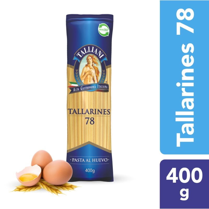 Fideo Pasta Al Huevo Tallarines N°78 Bolsa 400 g Talliani