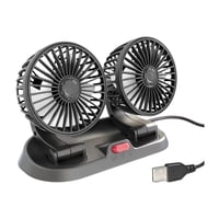 Importclick - Mini Ventilador Automóvil Usb Doble 5 Aspas Portátil Negro