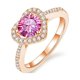 thumbnail image 1 of Anillos de Compromiso de Moissanita con Corazón de 2 Uds Color D Claridad VVS1 Anillos de Diamante de Plata Esterlina S925 Azul/rosa/morado Anillos de Moissanita para Mujer con Certificado, 1 of 9