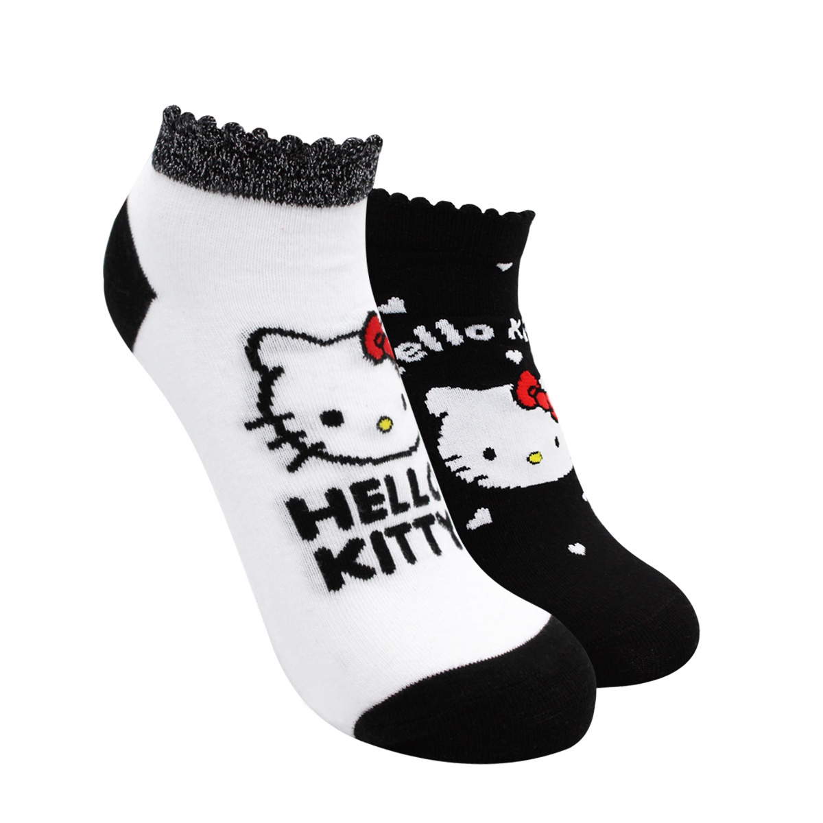 Top - Calcetines Tobilleros Mujer Algodón Pack 2 Hello Kitty C1
