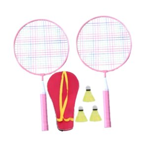 Magideal - Juego De Bádminton Y Tenis Para Niños Raquetas De Tenis Pelotas De Bádminton Resistentes Raquetas De Tenis Para Niños Raqueta De Bádminton Para Niñas Rosa