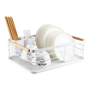 Secaplatos Escurridor 1 Nivel Acero Inox Blanco Simplit Blanco
