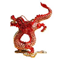Magideal - Estatuilla De Dragón De Aleación, Escultura De Dragón, Escultura De Animal, Minifigura De Dragón Para Estantería, Gabinete, Sala De Estar, Regalos De Rojo