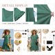 thumbnail image 4 of Vestidos Babydoll de Talla Grande para Escuela y Universidad de Agnes Orinda para Mujer, Escote en V, Manga con Volantes, Vestido de Verano con Vuelo y Bolsillos 4X Verde, 4 of 7