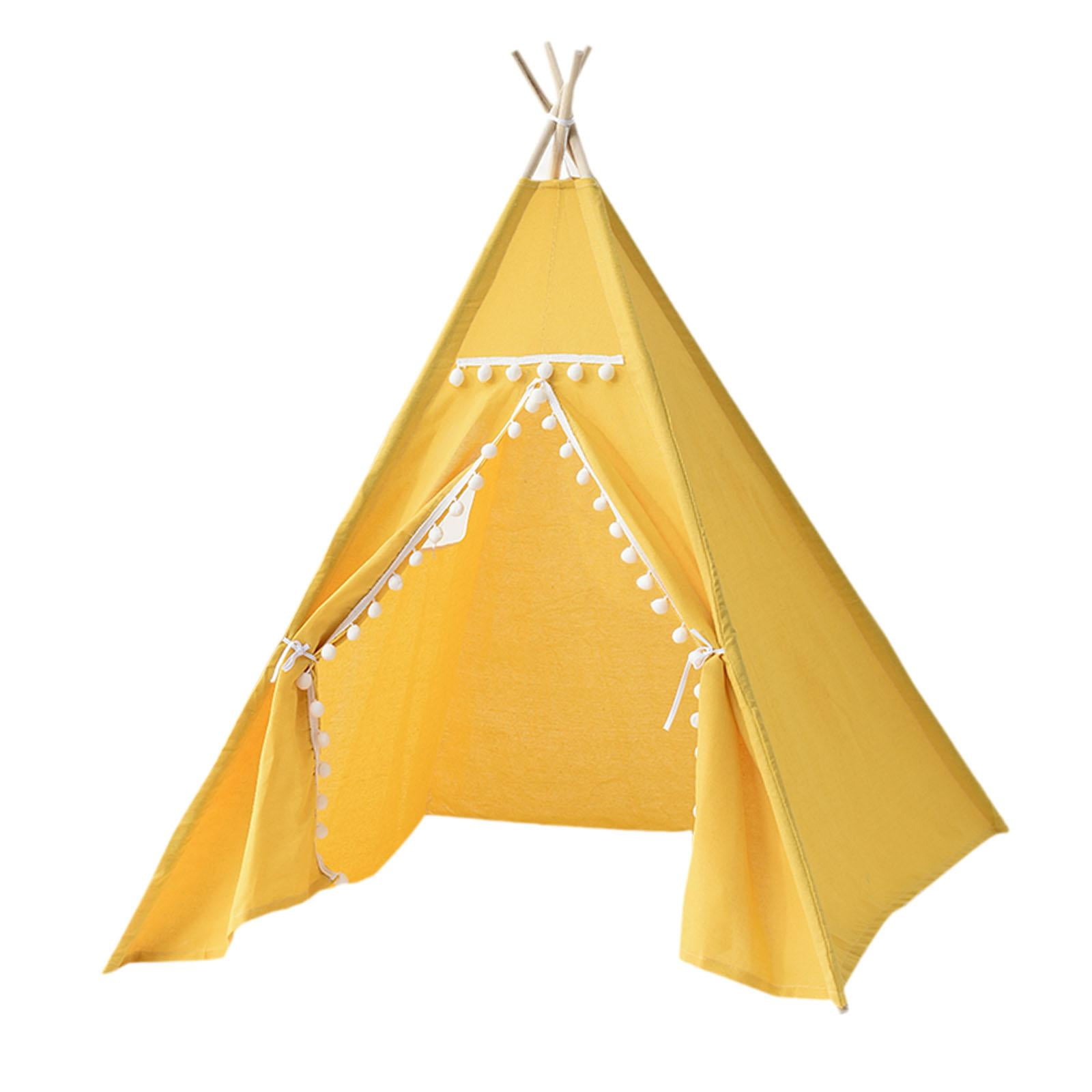 Magideal - Los Niños Teepee Niños Juegan Decoración De La Sala De Tiendas, Regalo De Carpa Al Aire Libre Interior, Tienda De Campaña, Casa De Juego Interior, Par Pelota Amarilla De 11 M