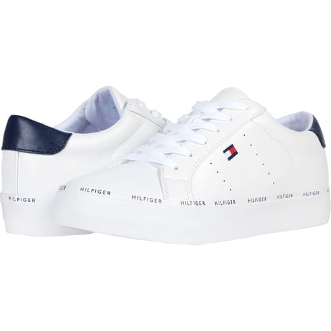 Zapatilla Tommy Hilfiger Henissly Para Mujer, Color Blanco/Azul Marino, Talla 7.5