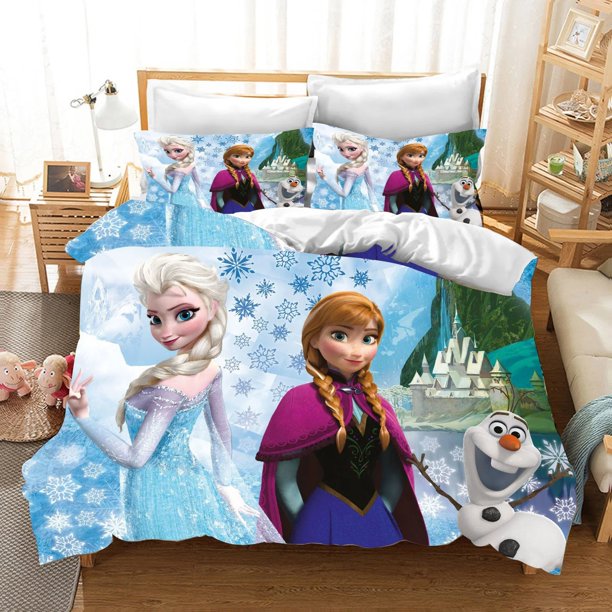 Frozen Princess Duvet Cover Pillowcase, Home Bedroom Bedding Set, Girl Duvet Cover Gift comforter sets 2/3pcs Bed Sheets