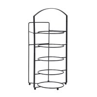 Magideal - Escurridor De Platos De Preparación, Estante De Almacenamiento De Platos De Acero Al Carbono De 5 Niveles, Decoración De La Habitación, Estante De Enc Negro