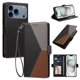thumbnail image 2 of Funda con Solapa para iPhone 17 Pro, Diseño Tricolor con Ranuras, Negro, 2 of 6