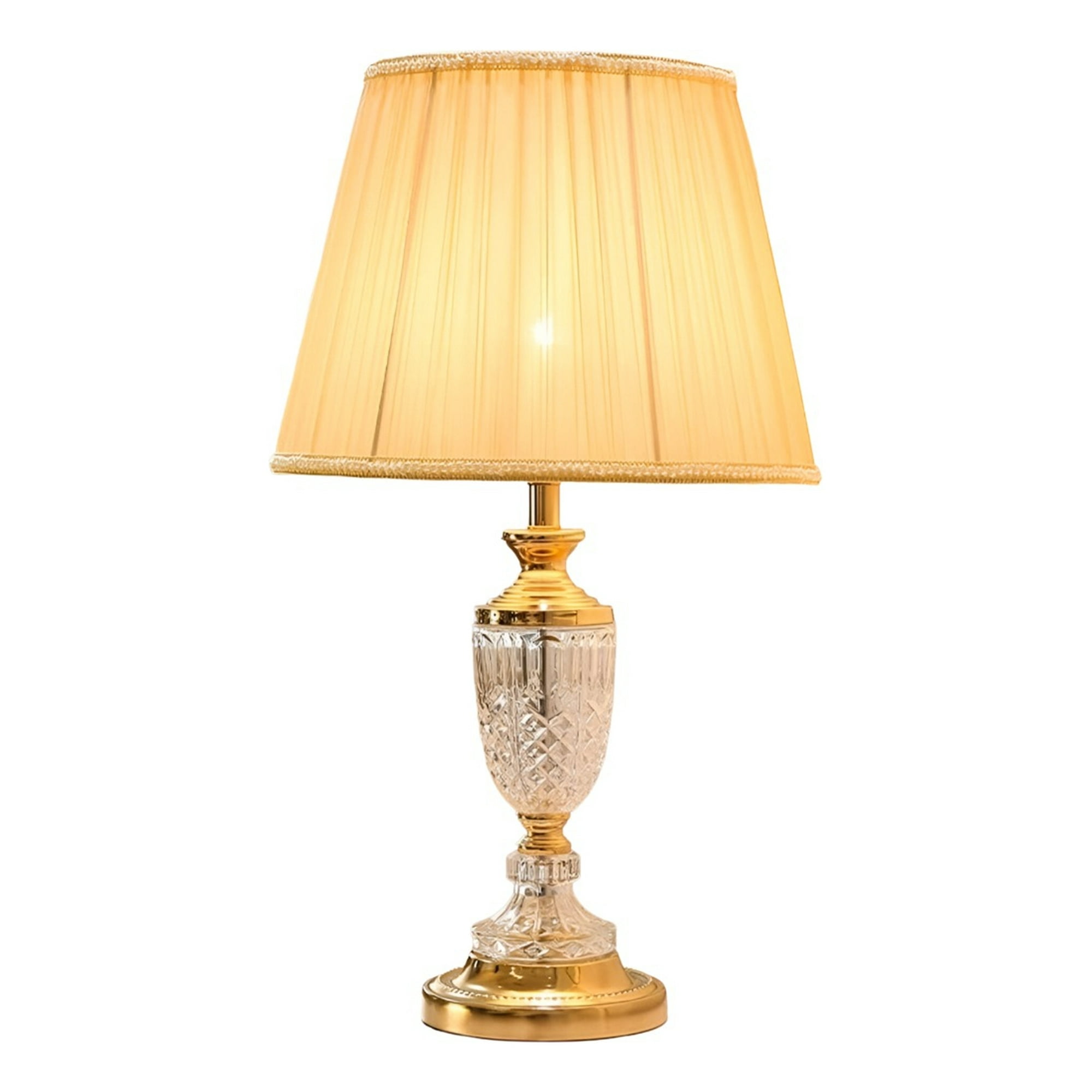 Genérico - Lámpara Mesa Pantalla Plisada Decorativa Beige Hogar Jhn