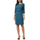 thumbnail image 2 of INSPIRE CHIC Vestido de Trabajo para Mujeres con Mangas 3/4, Escote en V, Casual, de Negocios, Oficina, Ajustado, con Cinturón S Azul, 2 of 6
