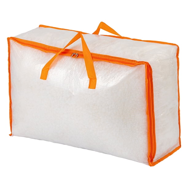 Almacenamiento de Ropa, Bolsas de Almacenamiento Plegables con Asas, Bolsas de Mudanza para Organizar el Dormitorio, Ropa Naranja 22.8*8.7*14.6in