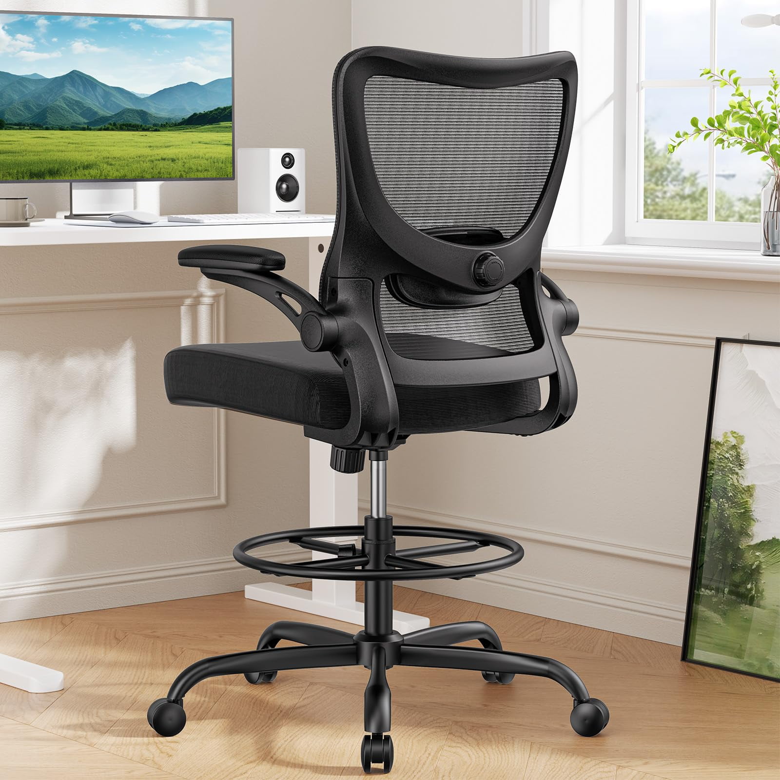 Silla De Dibujo Marsail Tall Office Con Soporte Lumbar 2d