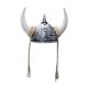 thumbnail image 4 of Casco Medieval Con Cuernos, Adorno único, Accesorios De Halloween De Caballero Unisex, Plateado Con Trenza, 4 of 5