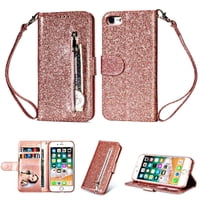 Foxdock - Funda Para Elegante Funda Iphone 7/Iphone 8 Glitter Con Cremallera-Ideal Para El Uso Diario