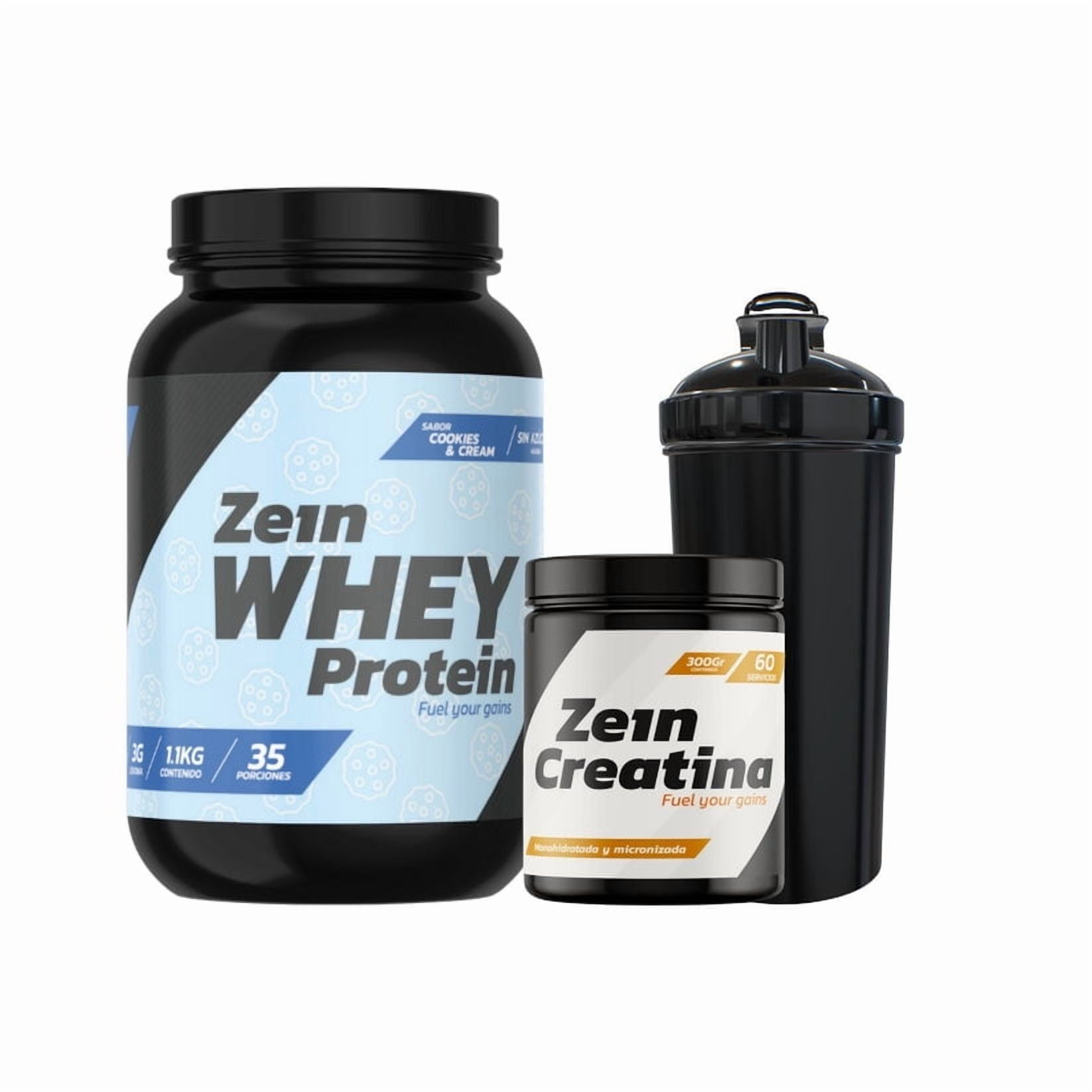 Zein - Pack Proteina Whey Cookies And Cream 1 1kg + Creatina 60sv + Shaker