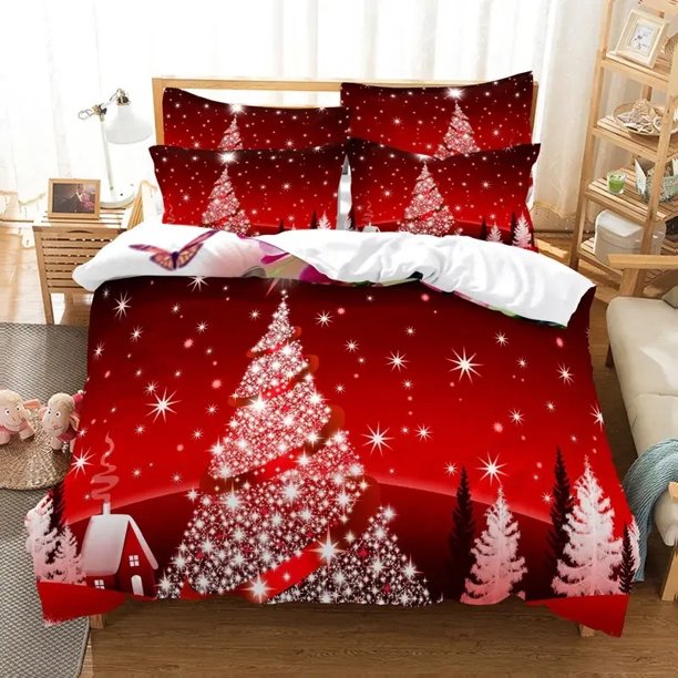 Christmas Bedding SetDuvet Cover Comforter Bed Set Quilt Cover Pillowcase Boys Girls