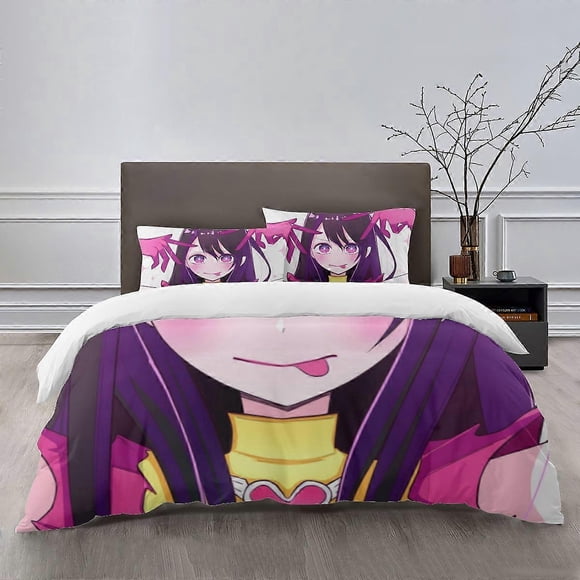 OI NO KO Bedding Se Bed Cartoon Duvet Cover Lightweight3 Piece Bet Set
