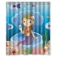 thumbnail image 1 of Cortina de ducha de sirena de cuento de hadas con ganchos, tamaño 60 x 72 pulgadas, 1 of 3