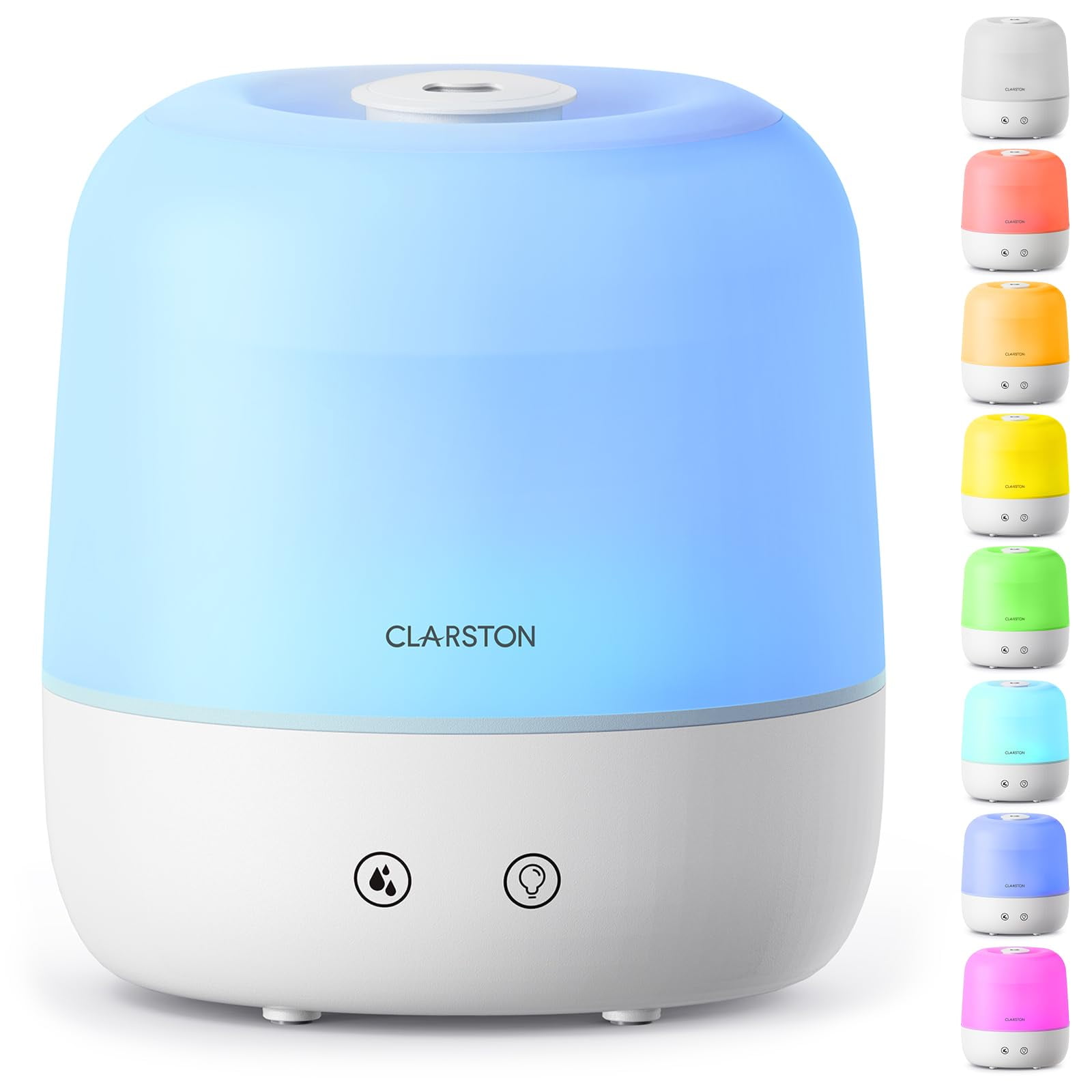 Humidificador Clarston Clarston, 2 Litros, Llenado En La Parte Superior, Boquilla De 360°, 7 Colores