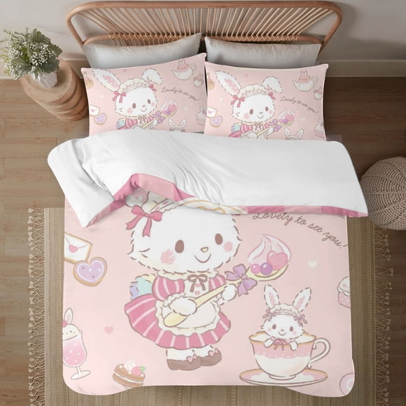 Wish Me Mell 3-Piece Bedding Set For Kids Boys Girls Adult Cartoon Warm Cute Fashion Holiday Present Gift Bed Sheets