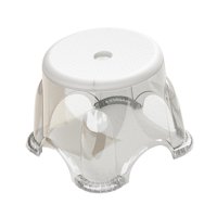 Magideal - Taburete Con Escalón, Ligero, Ergonómico, Debajo Del Escritorio, Taburete De Banco De Ducha Resistente, Reposapiés Antideslizante Para Baño, Múltiples Blanco Medio